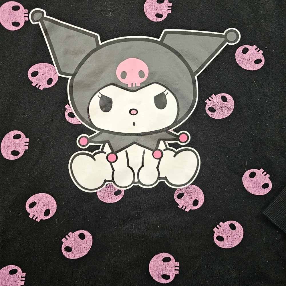 Sanrio Kuromi Long Sleeve Fleece Sweatshirt In XL - Picture 2 of 5